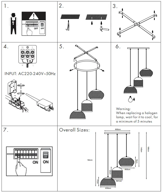 QAZQA 105152 Lucas HL 3 Black Gold Round -
