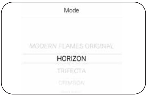 MODERN FLAMES LPS-9614V2 Landscape Pro Slim Electric Fireplace - Mode Sub Menu