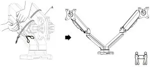 audizio MAD20G Double Monitor Arm - STEP 1