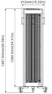 GOLDENSEA UV UVM 216 Rolling Ultraviolet Disinfection - Dimensional Drawings