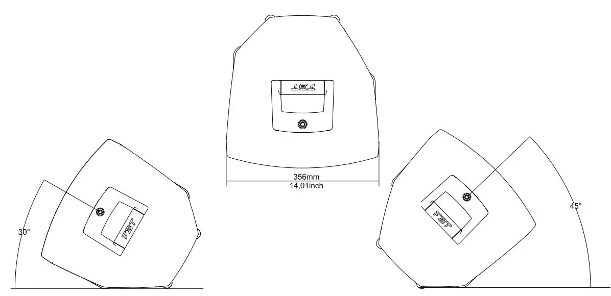 FBT XLITE 110A Processed Active Speaker Instructions - DIMENSIONS