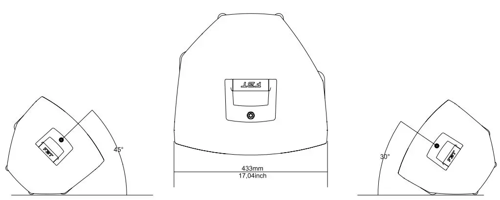 FBT XLITE 110A Processed Active Speaker Instructions - DIMENSIONS