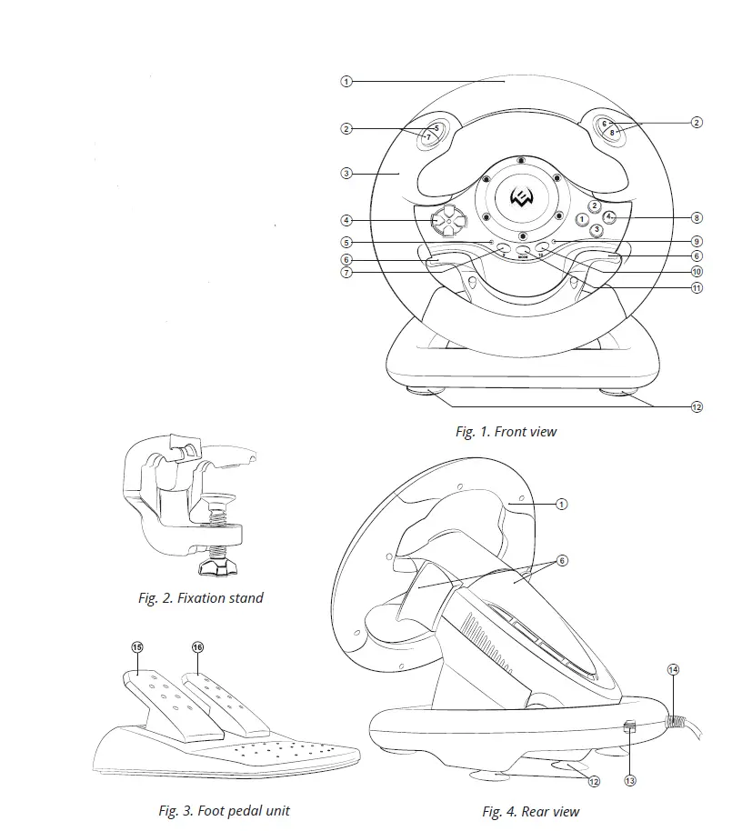 SVEN GC-W700 Game Racing Wheel FIG 1