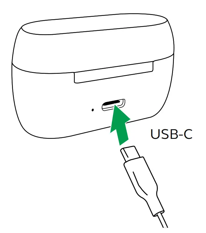 jabran Elite 75t - Charging the charging case via USB