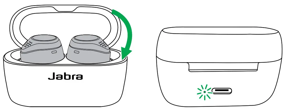 jabran Elite 75t - Charging the earbuds