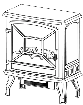 COSTWAY FP10057US Freestanding Electric Fireplace Stove fig1