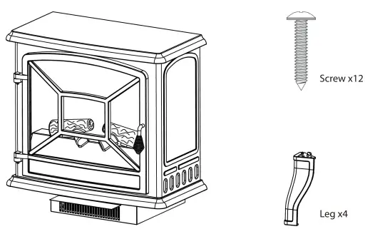 COSTWAY FP10057US Freestanding Electric Fireplace Stove fig2
