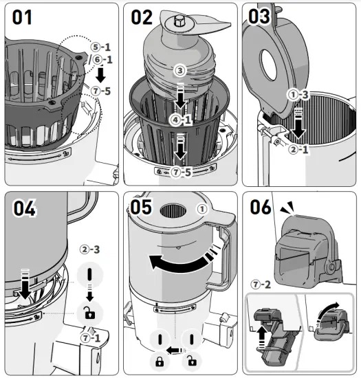 Hurom X-H200 Slow Juicer - Assemble