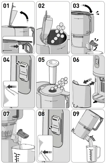 Hurom X-H200 Slow Juicer - operate