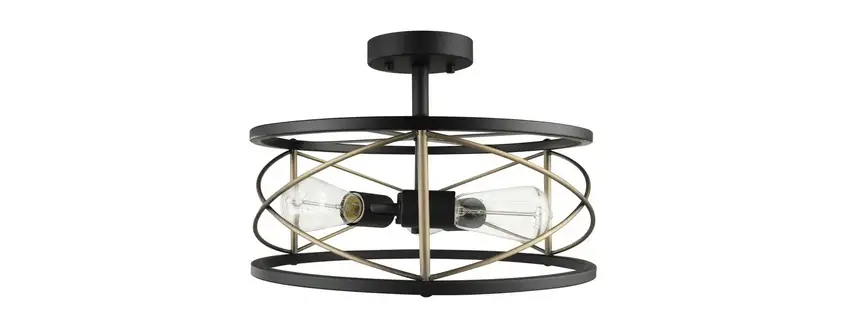 Globe 60869 Denali 15 In. 3-light Matte Black Semi-flush Mount With Brass Accents Installation Guide Globe 60869 Denali 15 In. 3-light Matte Black Semi-flush Mount With Brass Accents Installation Guide