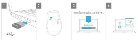3Dconnexion CadMouse Compact Wireless - Installation