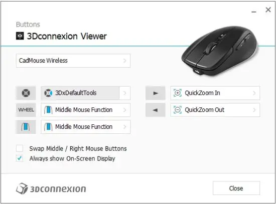 3Dconnexion CadMouse Compact Wireless - Swap Middle