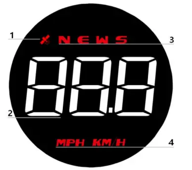 wiiyii G1 GPS Speed Meter - Display