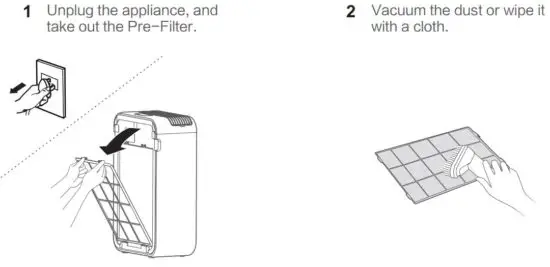 FIG 13 Cleaning of the Pre-Filter