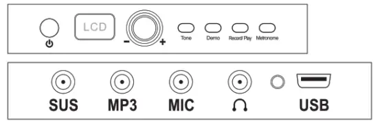 COSTWAY MU10073US Electronic Piano - Panel