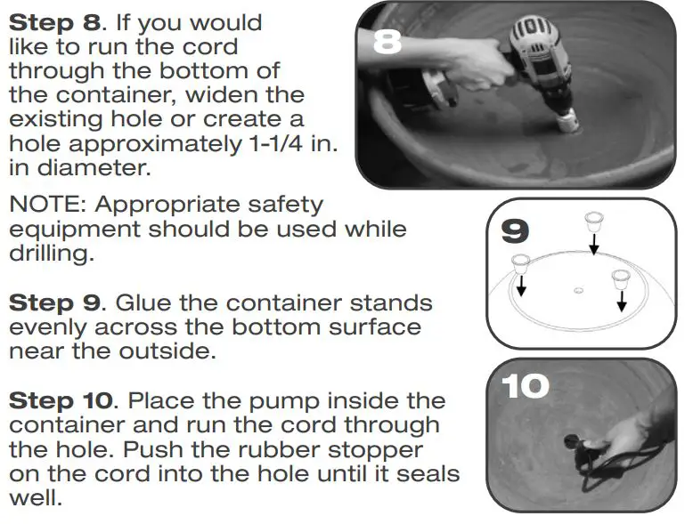 TotalPond 52411 Container Fountain Kit WITH LED Lights Instruction Manual - OPERATION INSTRUCTIONS