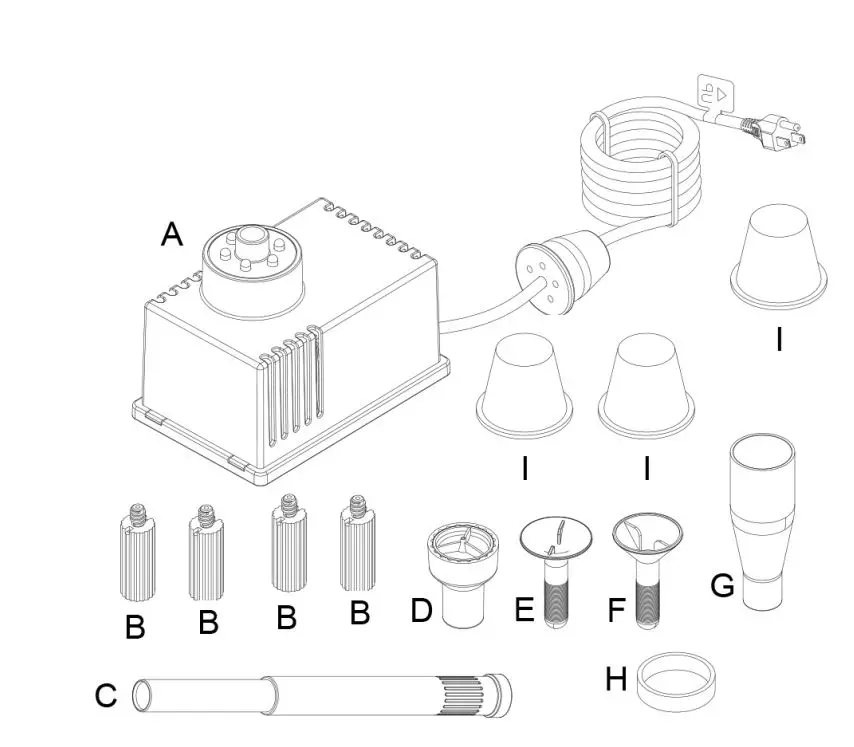 TotalPond 52411 Container Fountain Kit WITH LED Lights Instruction Manual - PACKAGE CONTENTS