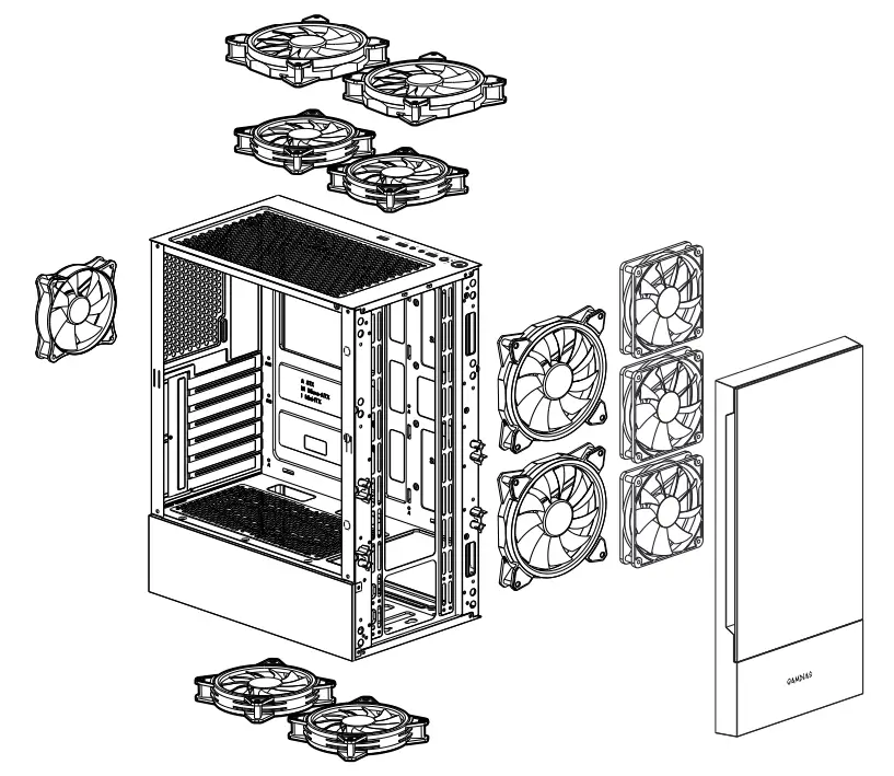GAMDIAS TALOS E3 Mid Tower Case - AIR COOLING
