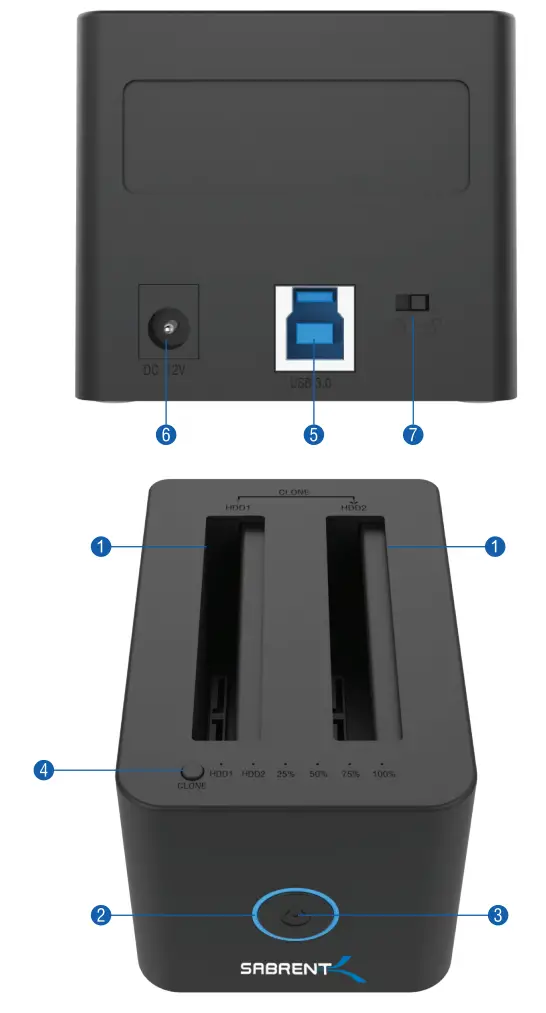 Sabrent DS 2SSD USB 3 0 TO SSD 2.5 SATA DUAL BAY HARD DRIVE DOCKING STATION - fig