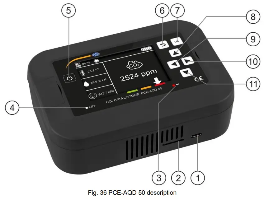 PCE AQD 50 Air Quality Meter - 1