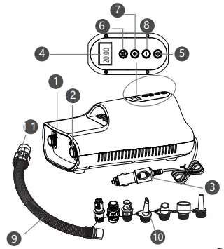 FLEXTAILGEAR HT-767 SUP Electric Air Pump-fig3
