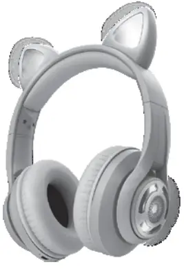 BASS JAXX HP-0674 Meow LED Cat Wireless Headphone - fig 1