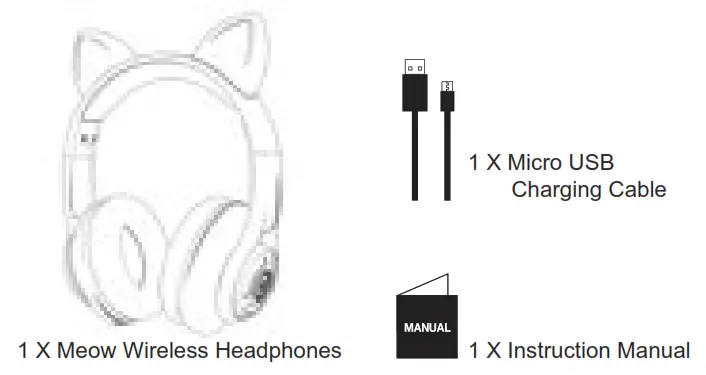 BASS JAXX HP-0674 Meow LED Cat Wireless Headphone - fig 2