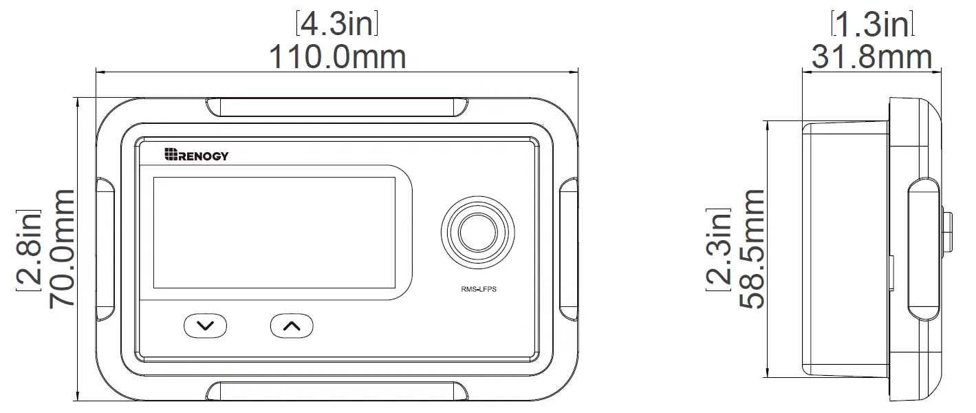 RENOGY RMS-LFPS-US Monitoring Screen for Smart Lithium Battery Series 02