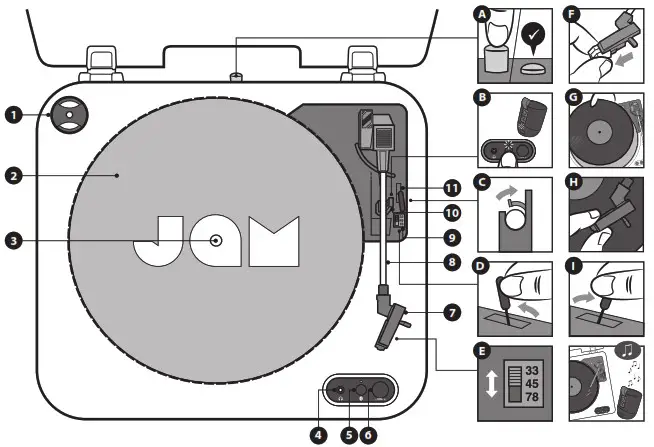 JAM HX TT600A Vinyl Bluetooth Turntable - overview