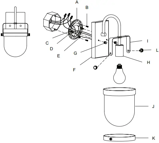Hunter Karloff 1 Light Wall Sconce