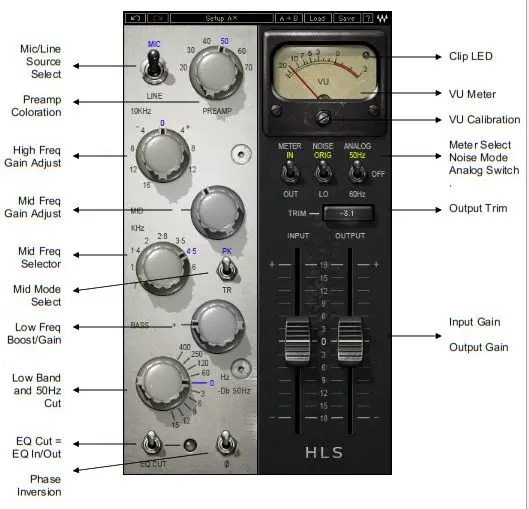 WAVES Kramer HLS Channel Plugin - Interface and Controls