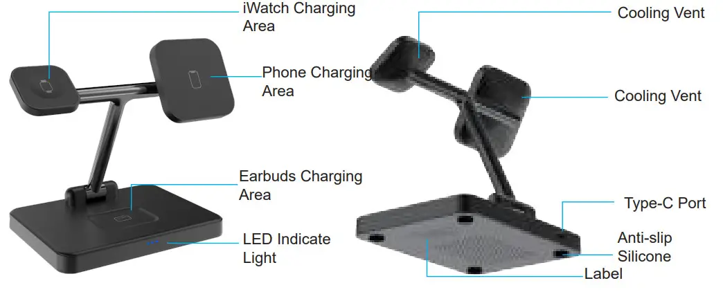 Baseus 3 in 1 Magnetic Wireless Charger - Figure 1