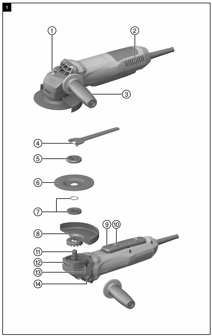 HILTI AG 125-15DB Corded Angle Grinder - Figure 1