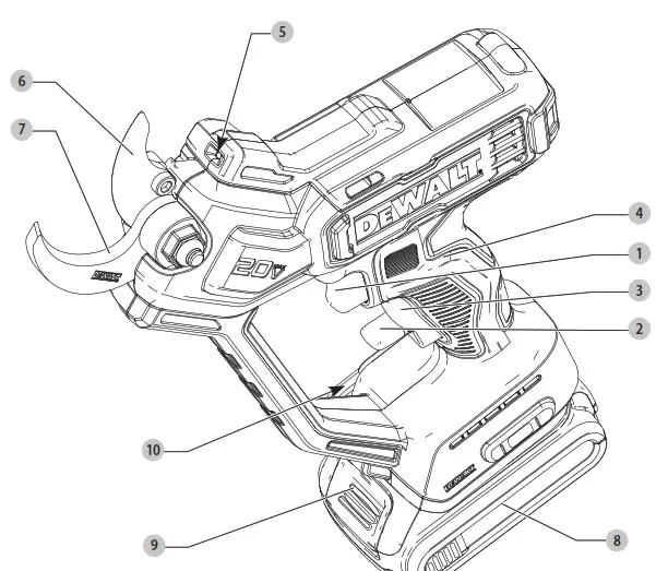 DeWALT DCPR320B 20-Volt 1-1 2-Inch Cordless Pruner - 1