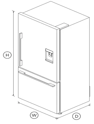 FISHER PAYKEL RF170WDRX5 N 32 Inch Freestanding Refrigerator Freezer 17 1 cu ft - DIMENSIONS