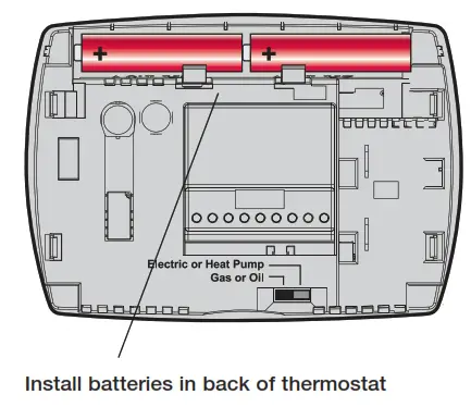 Honeywell Programmable Thermostat PRO TH4110B - Battery installation