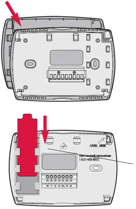 Honeywell Programmable Thermostat PRO TH4110B - Wallplate installation