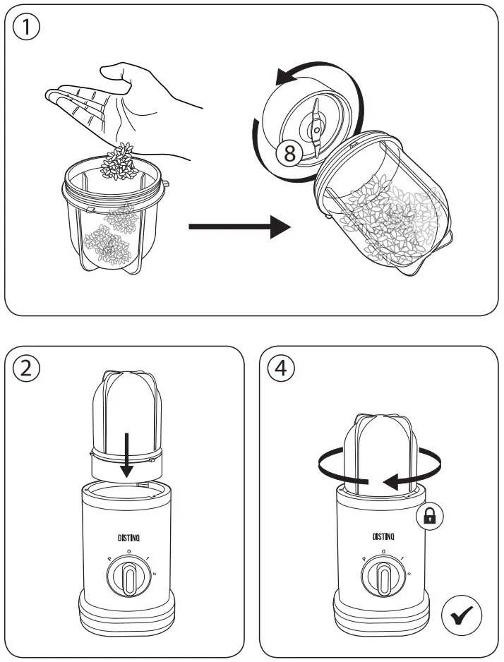 DISTINQ 380 Watt Smoothie Blender - assambly3