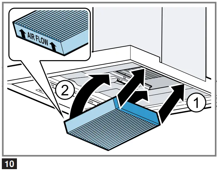 Replacing the odour filter