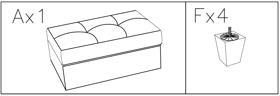 ASHLEY 6170111 Living Room Kitler Storage Ottoman - fig