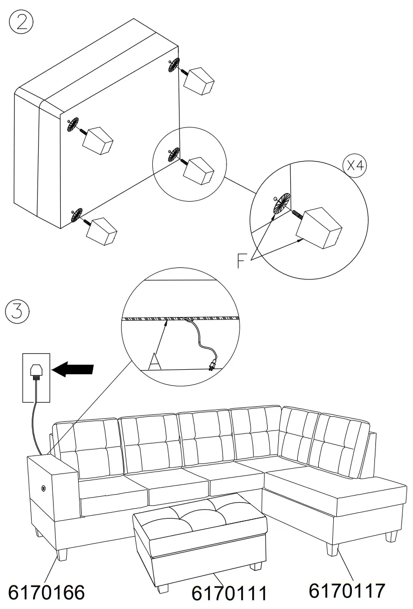 ASHLEY 6170111 Living Room Kitler Storage Ottoman - fig2