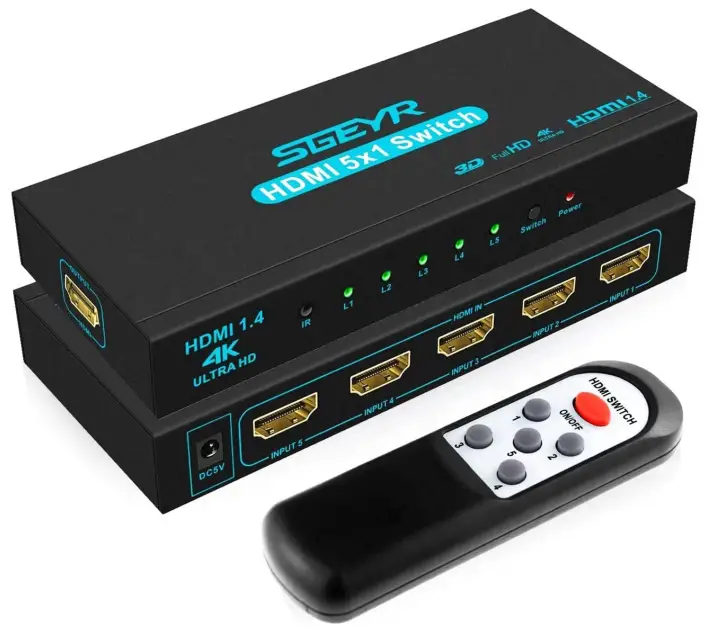 SGEYR SG4K501 HDMI Switch 5x1 HDMI Switcher