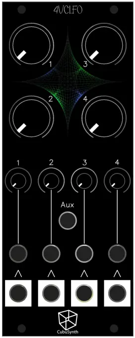 CubuSynth 4VCLFO Quad Voltage Controlled Triangle LFO -