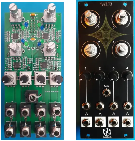 CubuSynth 4VCLFO Quad Voltage Controlled Triangle LFO - Controls