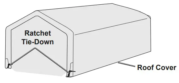 COVERPRO 59699-UPC 10 FT Portable Garage 3 Part Kit - Cover 11