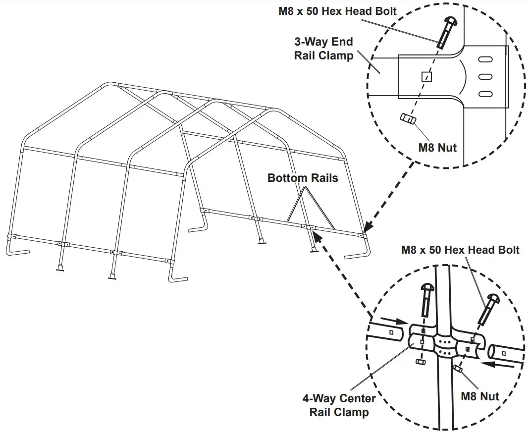 COVERPRO 59699-UPC 10 FT Portable Garage 3 Part Kit - Cover 7