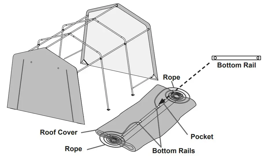 COVERPRO 59699-UPC 10 FT Portable Garage 3 Part Kit - Cover 8