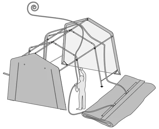 COVERPRO 59699-UPC 10 FT Portable Garage 3 Part Kit - Cover 9