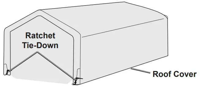 COVERPRO 59699-UPC 10 FT Portable Garage 3 Part Kit - Ratchet 2
