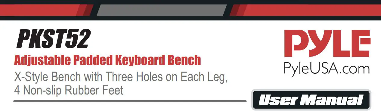 PYLE PKST52 Adjustable Padded Keyboard Bench User Manual